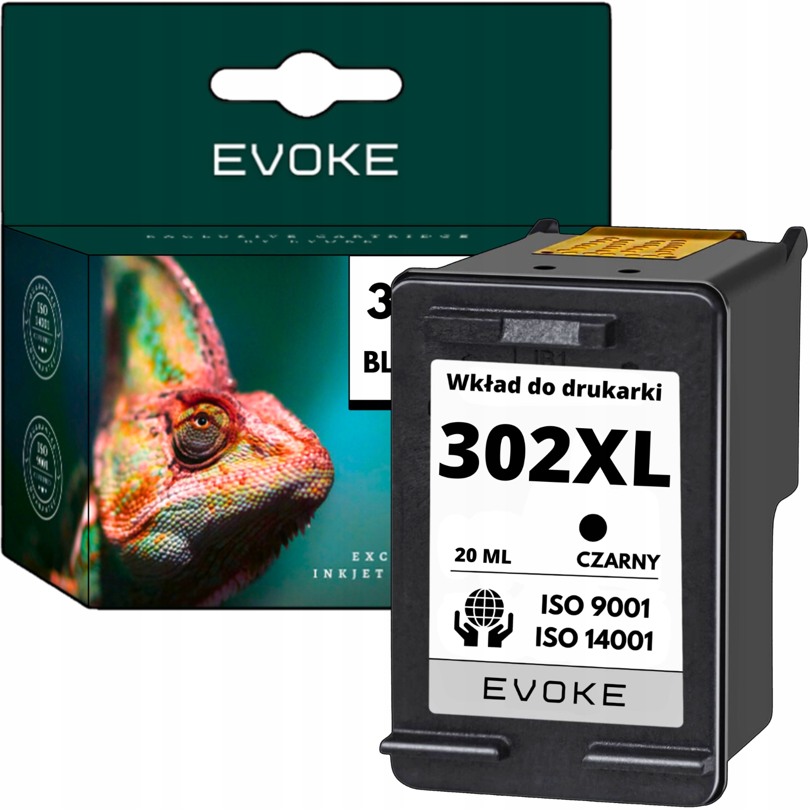 EVOKE atrament HP 302 black XL F6U68AE náhrada atramentu HP black (čierna)